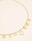 Hammered Gold Pearl Necklace