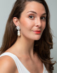 Sparkly Statement Drop Earring with Baroque Pearl