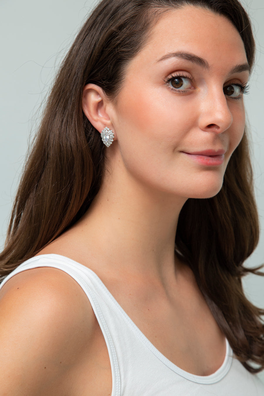 Sparkly Teardrop Earring with Baroque Pearl