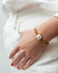 Pearl Gold Link Bracelet