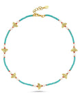 Bee Love Short Turquoise & Pearl Necklace